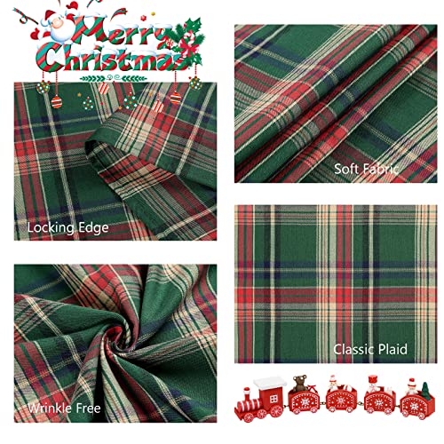 PakiInno Green Buffalo Plaid Christmas Tablecloth 57x120 Inch Rectangular Farmhouse Holiday Decor