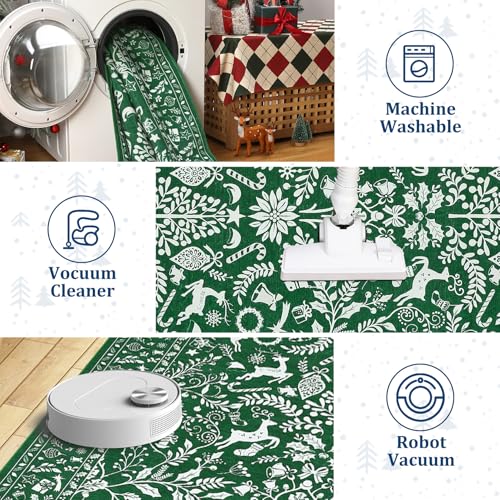 Kids Christmas Rug 5x7 Washable Non-Slip Floor Mat for Bedroom & Playroom