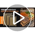 Composite Wood Cutting Board Set of 3 with Juice Groove - Tan/Black