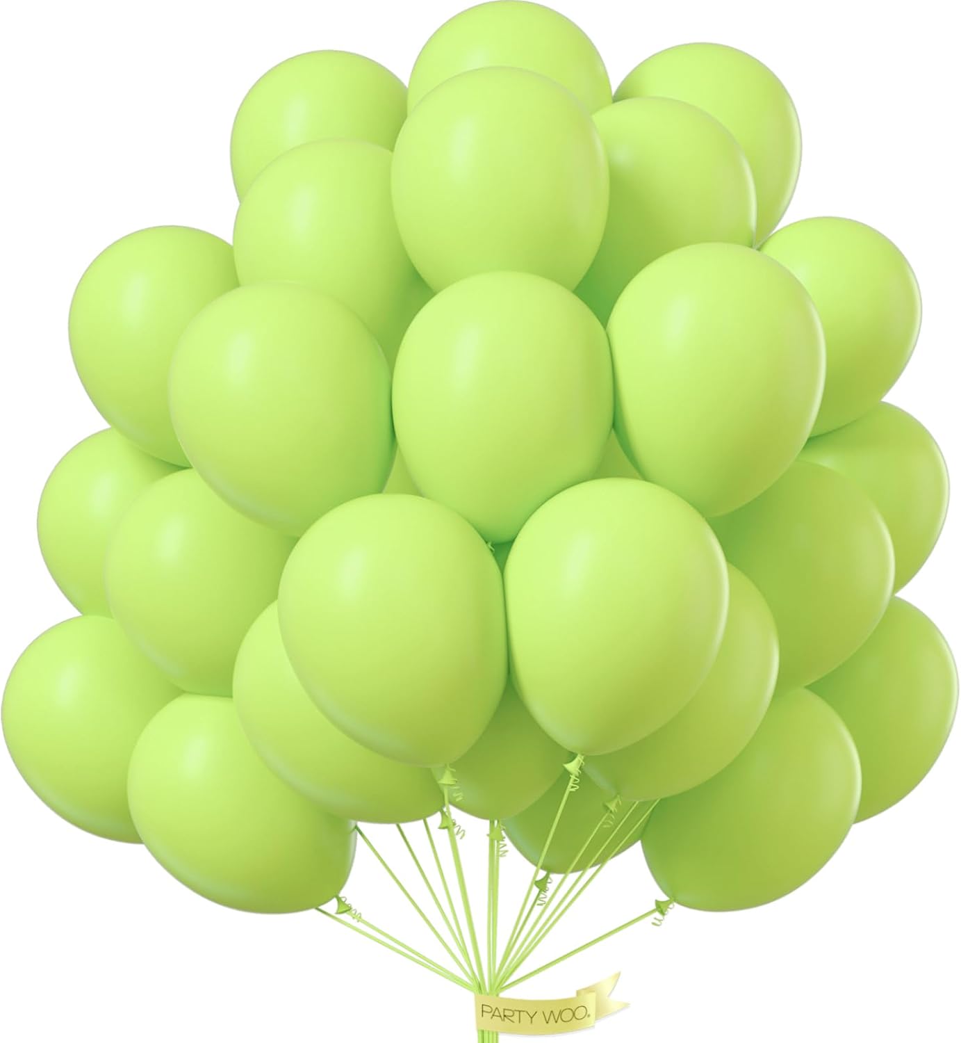 PartyWoo Lime Green Balloons - 100pcs 12 Inch Latex Helium Balloons for Graduation & Birthday Decor