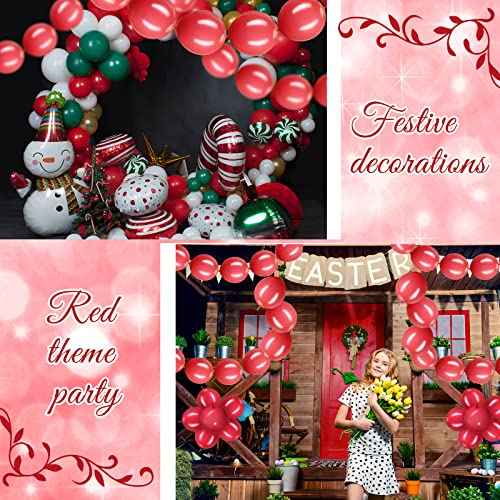 Meanplan 100 Pcs Link Balloon Quick Linking Latex Connected Balloons Linkable for Halloween Thanksgiving Day Carnival Wedding Party Decoration(10 Inch,Red)