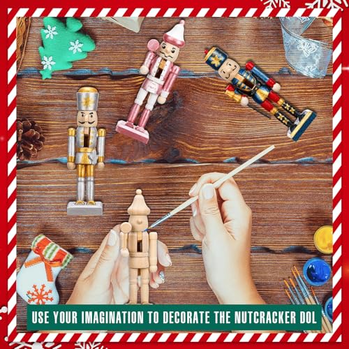 Wooden Nutcracker Craft Kit - Unfinished Holiday Decor, 24 pcs