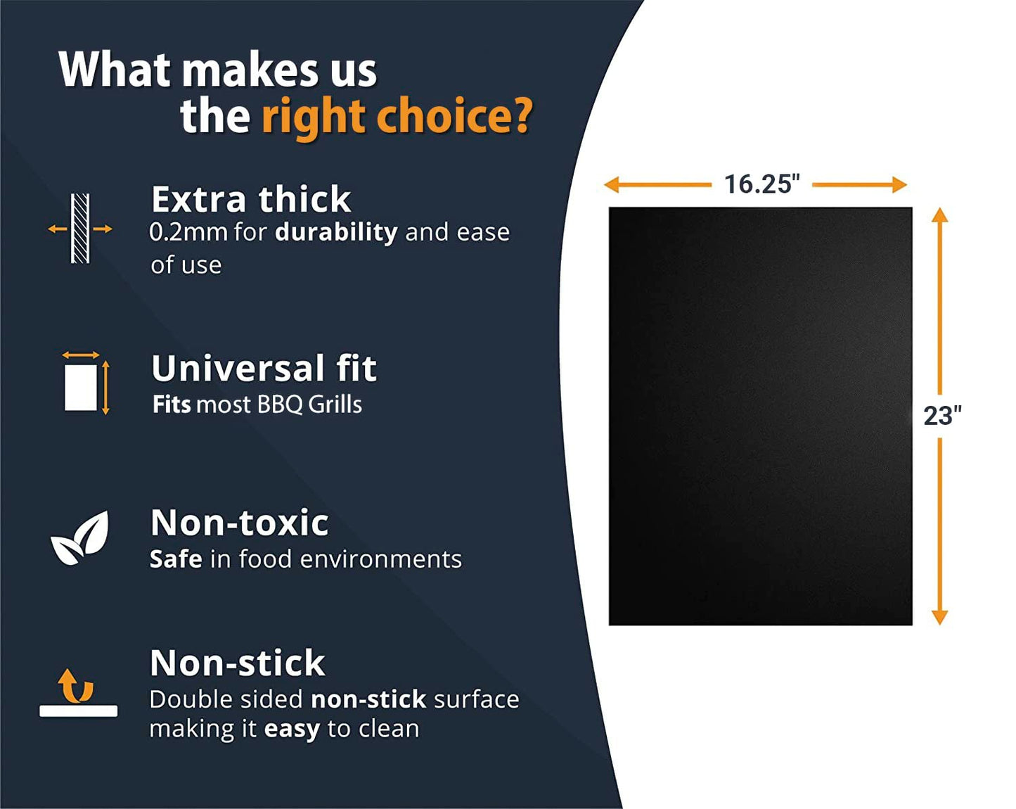 Linda's Essentials Extra Large Grill Mats for Outdoor Grill Mat (3 Pack) - Reusable Heat-Resistant Grilling Mats for Outdoor Grill, Non Stick Grill Matt, Easy Clean BBQ Mats for Outdoor Grills