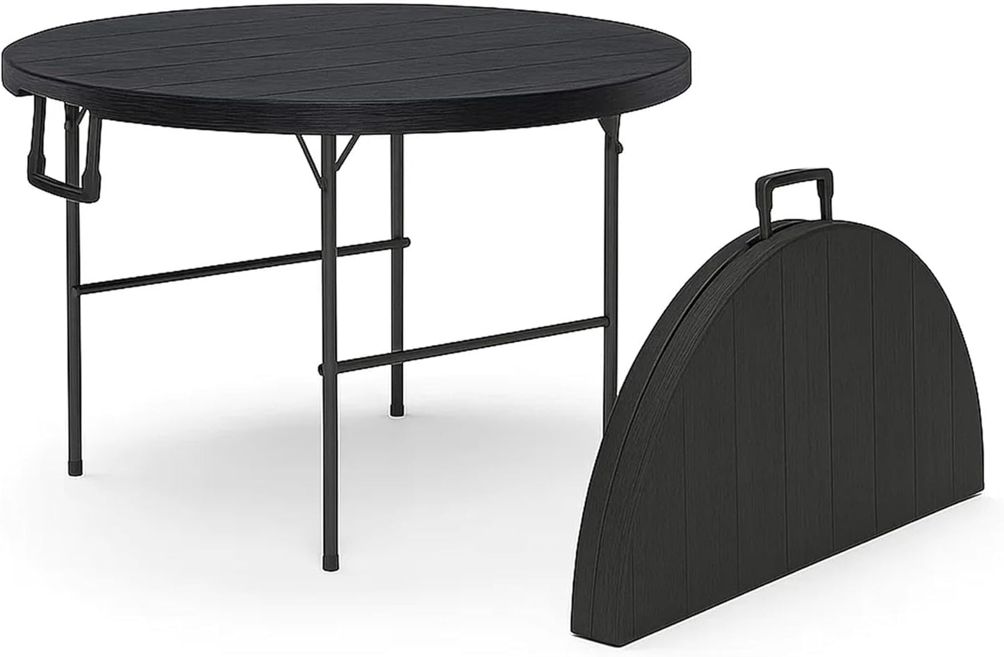 Modern Space 3.5 Feet Circular Foldable Table - Heavy Duty Portable Design with Built-In Handle | Ideal for Events, Picnics & More