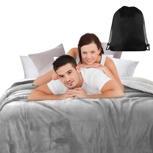 Couples Blanket Waterproof for Adults, 3 Layer Lightweight and Stain Proof Couples Blanket Water proof & Dogs, Love Blankets Waterproof - Sherpa Cover with Carry Bag, Machine Washable (Gray, 80x60)