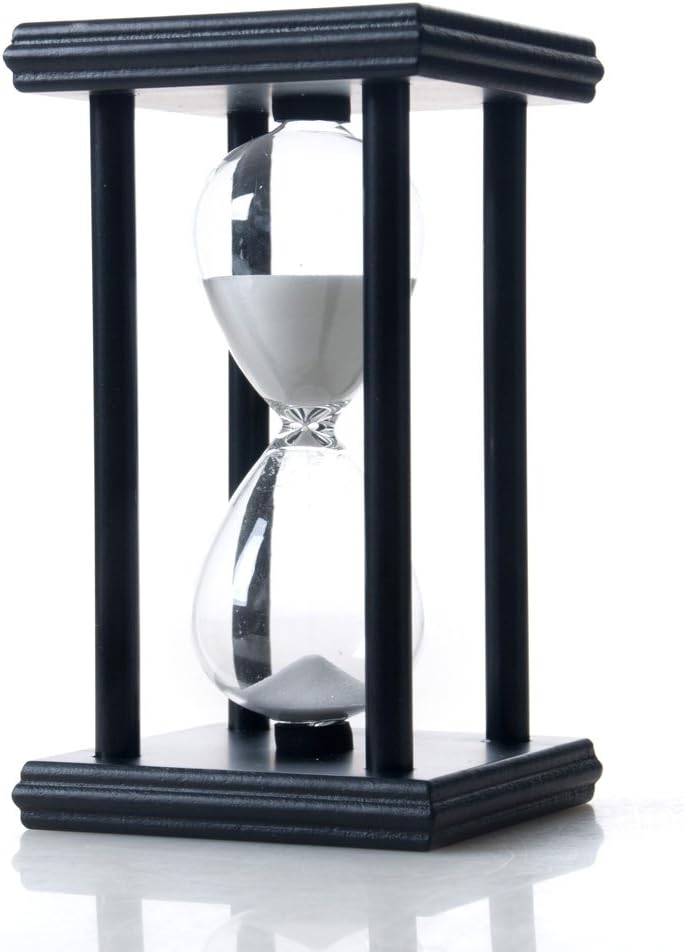 60-Minute Wood Sand Timer Hourglass | Bellaware White Decorative Timer