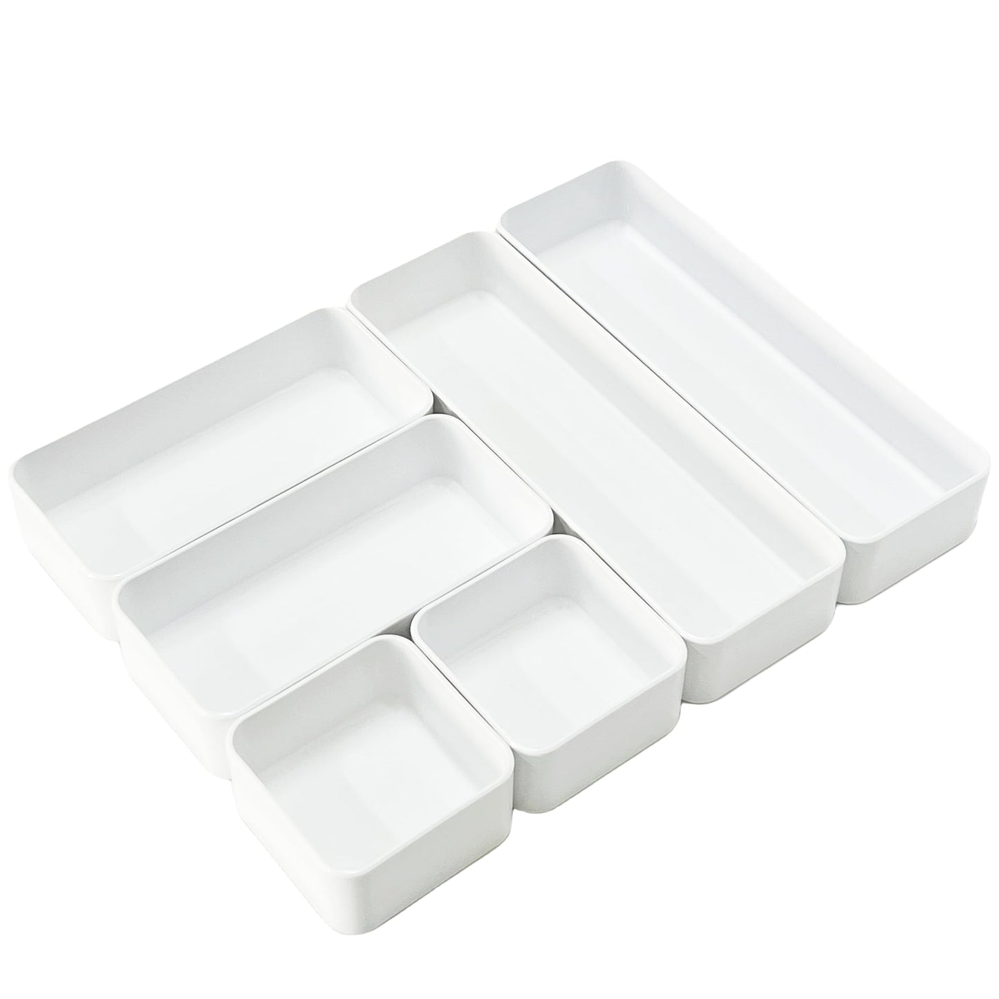 RAUVOLFIA Plastic Drawer Organizers Set, 3-Size Versatile Bathroom and Vanity Drawer Organizer Trays, Storage Bins for Makeup, Bedroom, Kitchen Gadgets Utensils and Office