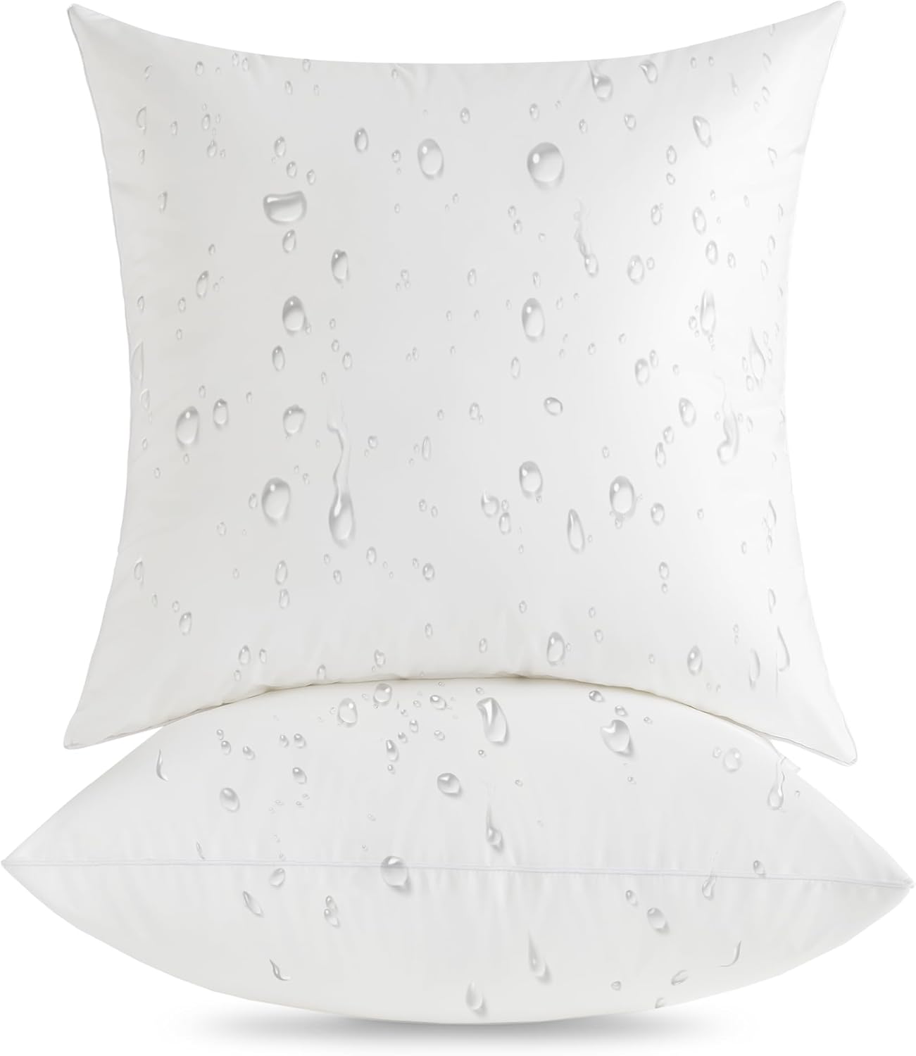 Oubonun 20x20 Waterproof Outdoor Pillow Inserts - Pack of 2 Decorative Throw Pillows for Couch & Patio - White