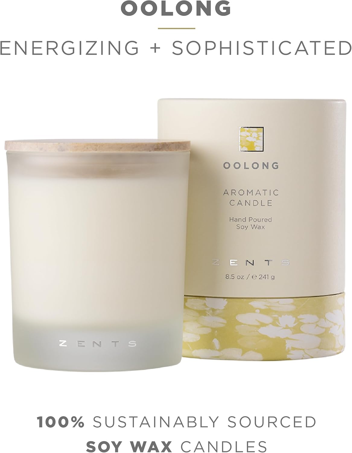 Zents Scented Soy Wax Candle (Earth - Sandalwood & Fir Needle), Large Jar Single Wick, Uplifting Home Decor Accent, 8.5 oz