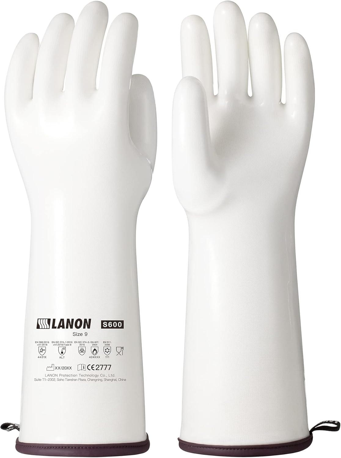 LANON 15" Liquid Silicone Oven Gloves - Heat Resistant, Waterproof, Extra Long, Large, Food Grade