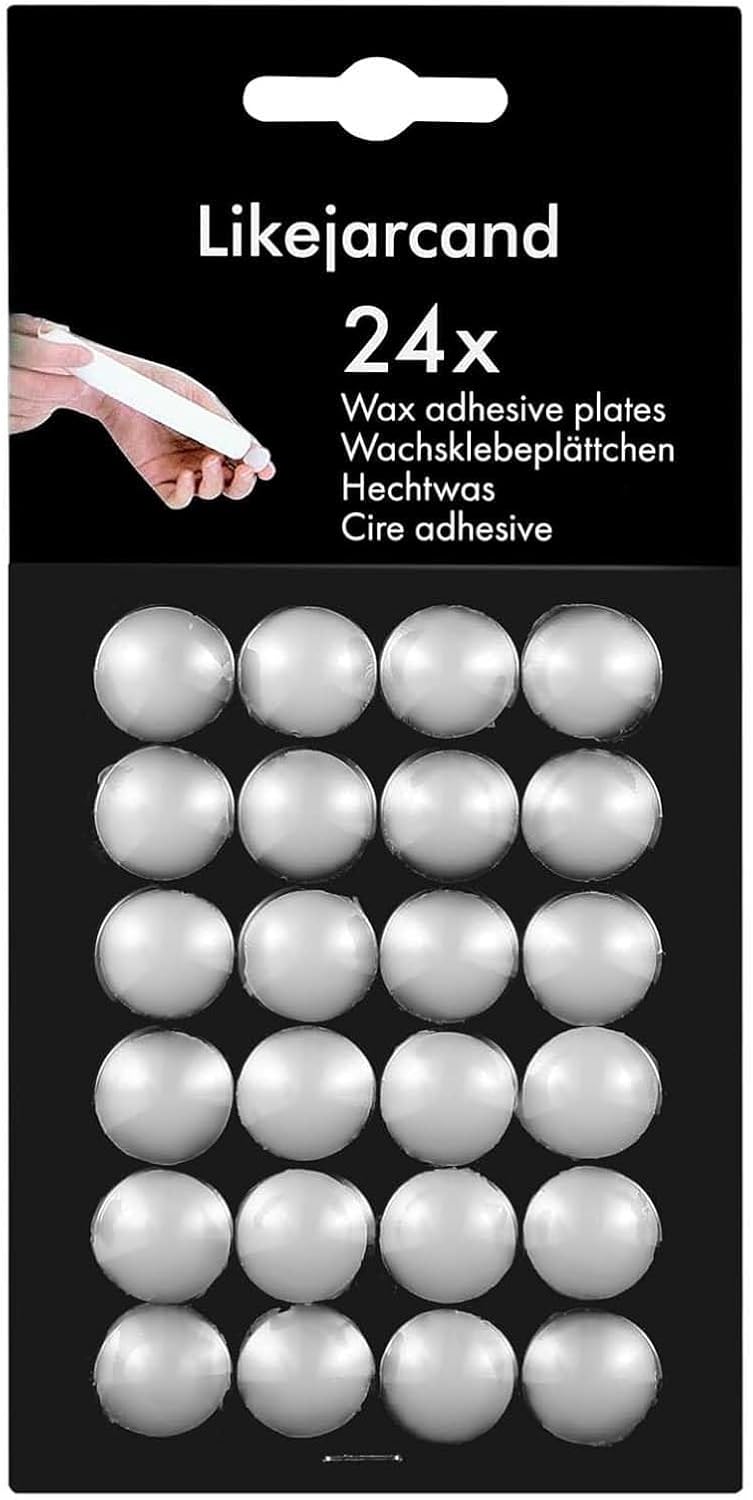 Skiennix 24 Adhesive Candle Holders - White Taper Candle Grips for Secure Display