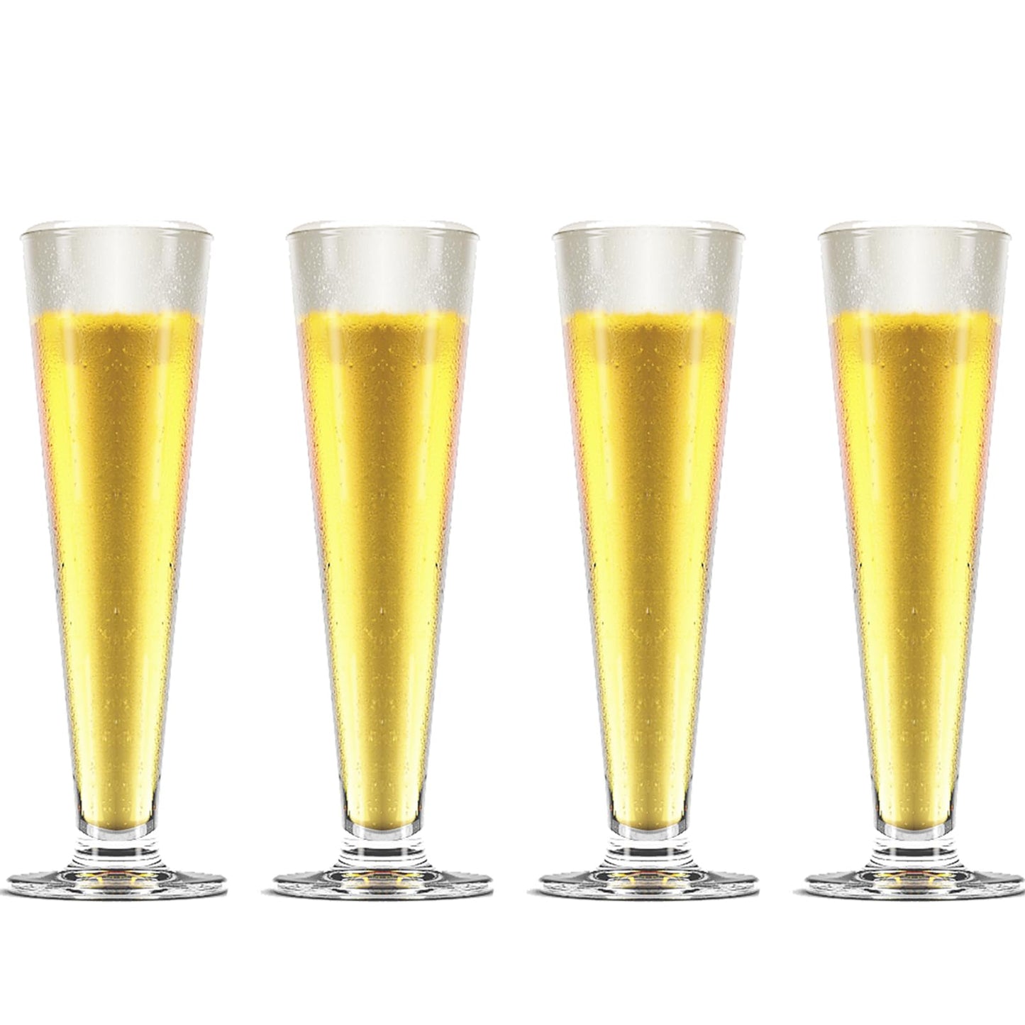 TOPZEA 4 Pack Tall Beer Glass, 13.5oz Bar Cocktail Glasses Old Fashioned Pilsner Craft Beer Mug, Footed Sundae Cup Beverage Glasses for Tropical Drinks, Parfait, Milkshake, Juice, Soda