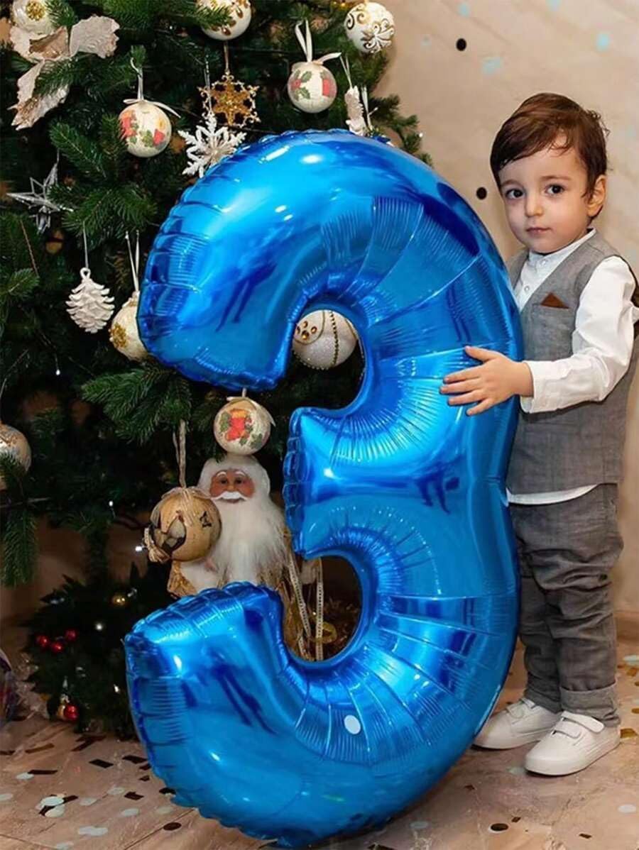 Number Balloons - 40 Inch Blue Foil Number 1 Balloon for Birthday, Baby Shower & Anniversary Decor
