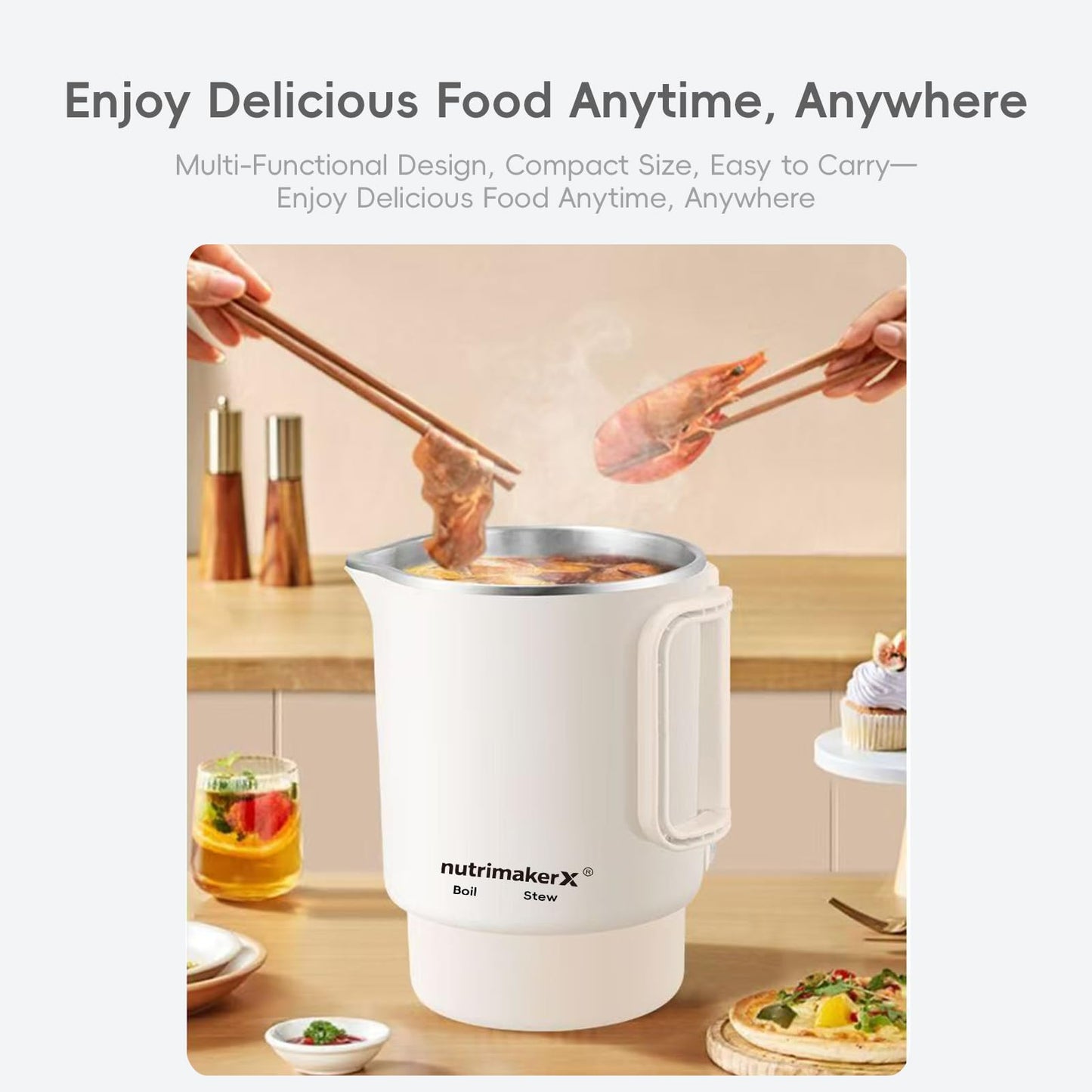 Premium Travel-Friendly Foldable Electric Kettle - 21oz Hot Water Boiler with for Coffee, Tea & Instant Drinks, Portable & Space-Saving Design for Camping, RV Trips & Hotel Stays, US Plug