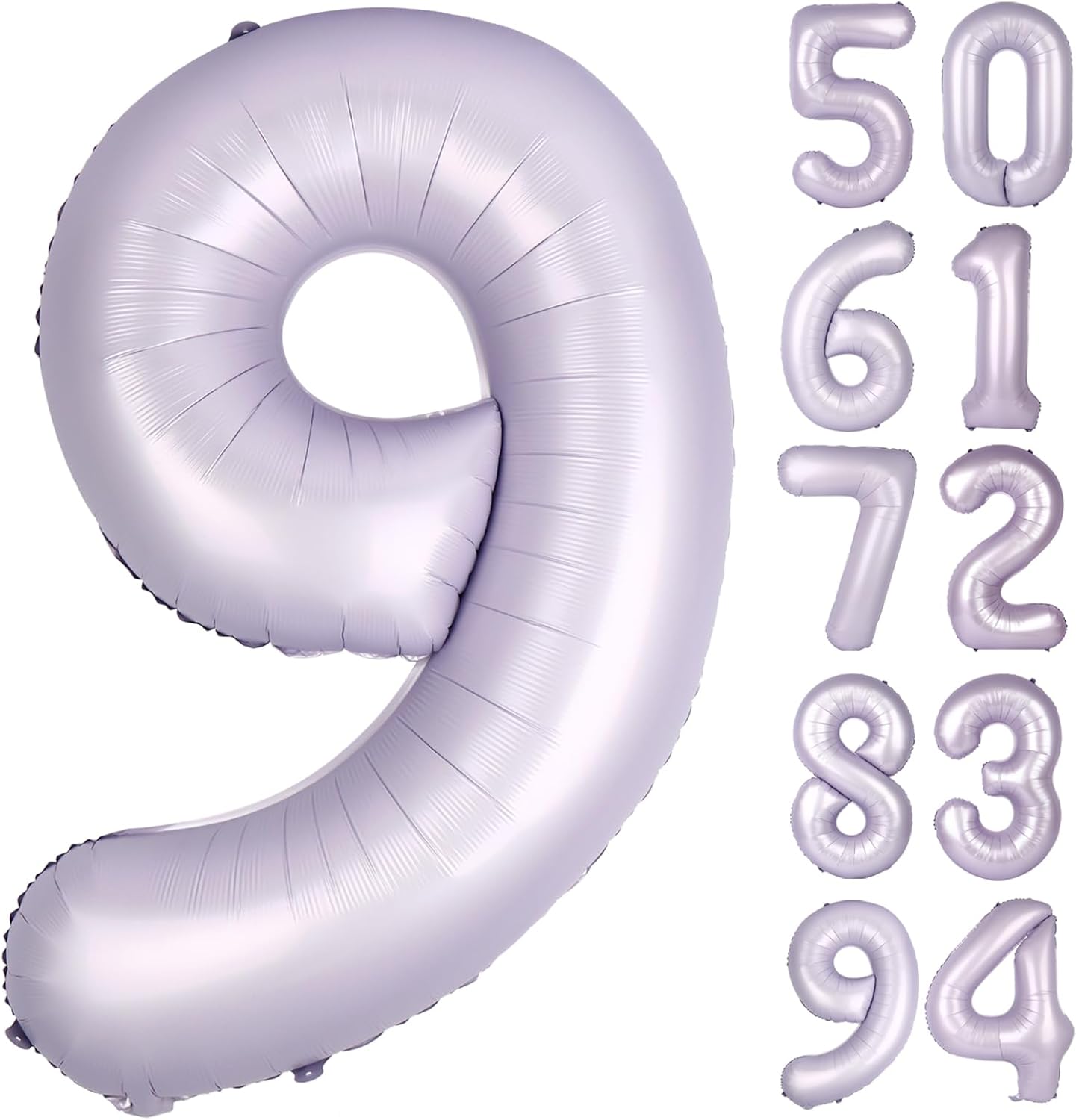 Lilac 9 Balloon | 40-Inch Lavender Number Balloon for 9th Birthday Decorations