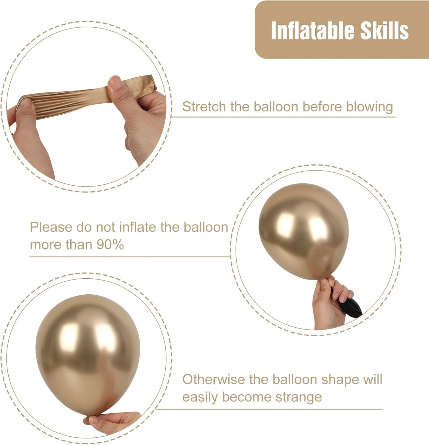 RUBFAC Chrome Gold Balloons - 129-Piece Latex Metallic Balloon Garland Kit for Graduation & Birthday Celebrations