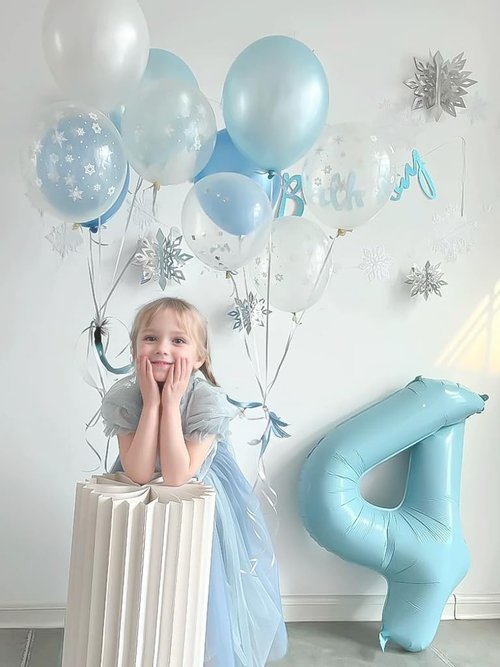 40 Inch Matte Blue 2 Number Balloons Light Blue Number 2 Foil Balloon Mylar Helium Balloon for Birthday Party Decoration Wedding Anniversary Supplies (Number 2)