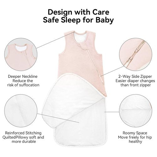 BubblePanda Bamboo Sleep Sack - Soft & Warm 2.5 Tog Quilted Baby Blanket | 6-12 Months