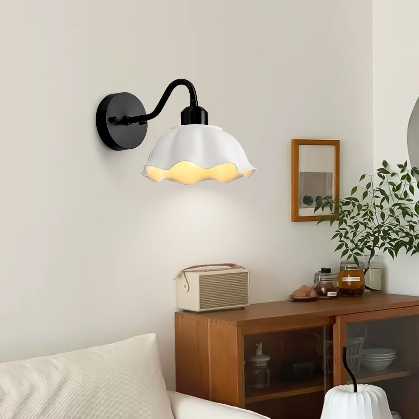 Gold Wall Sconce 1-Light Modern Wall Lighting Fixture Farmhouse Vanity Sconces Lights with Milk White Glass Shade Indoor Wall Sconce Lamp Wall Mount Light Fixture for Bedroom MWL02-1A