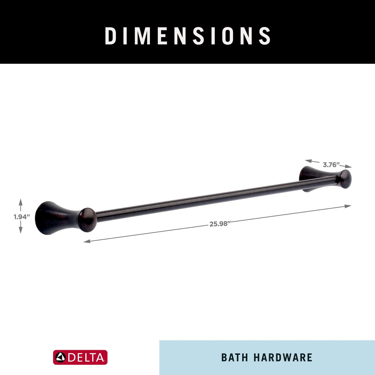 Delta Faucet 73824-RB Lahara Towel Bar, 24", SpotShield Venetian Bronze