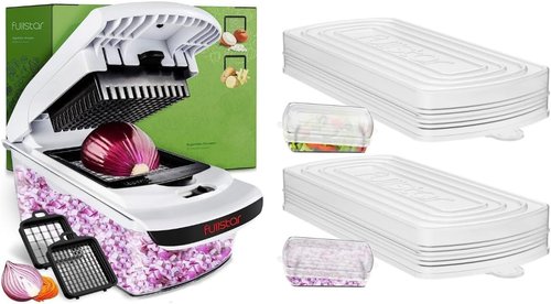 Fullstar Chopper Bundle - 2 Piece Silicone Lids Included | Versatile Kitchen Tool Set