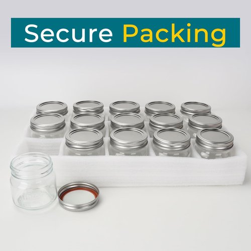 CycleMore 8oz 12 Pack Mason Jars with Silver Metal Lids, Embossed Design Canning Jars, Clear Glass Storage Jars for for Gifts, Jam, Pickling, Crafts, Wedding Favors & Home Decor