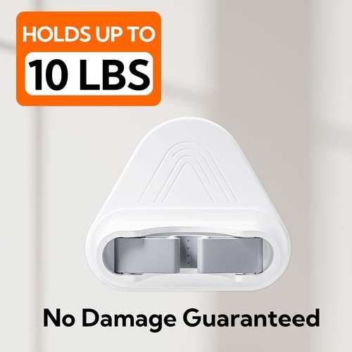 Hookay Broom and Mop Grippers - Damage-Free Wall Hooks with 4 Hangers & 12 Adhesive Strips | Holds Up to 10 lbs