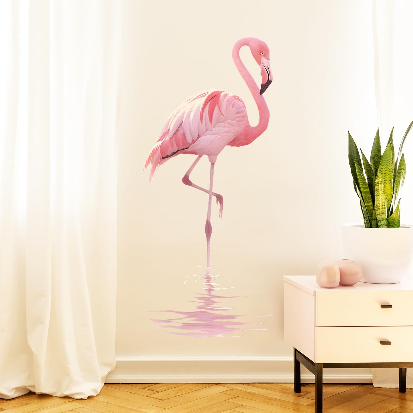 RoyoLam Pink Flamingo Bird Wall Decal Animal Wall Sticker