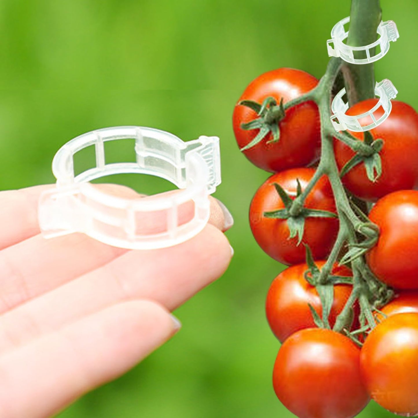 Skiennix 120pcs White Plant Support Clips - Durable Tomato & Grape Vine Clips for Garden Trellis