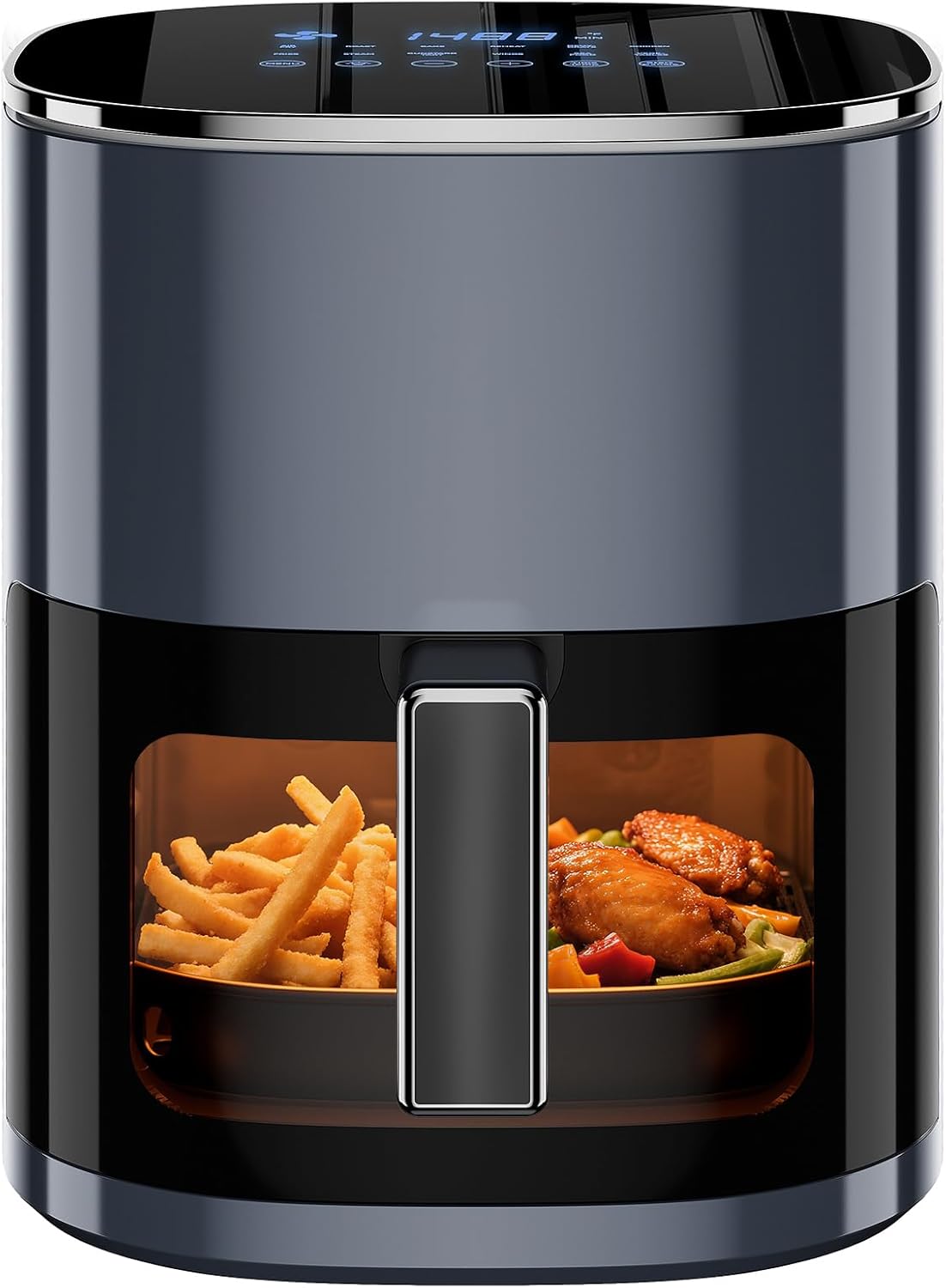 Simple Deluxe 12-in-1 Air Fryer - 6.34 Qt Digital Preset with Visible Window & Nonstick Basket | 1700W