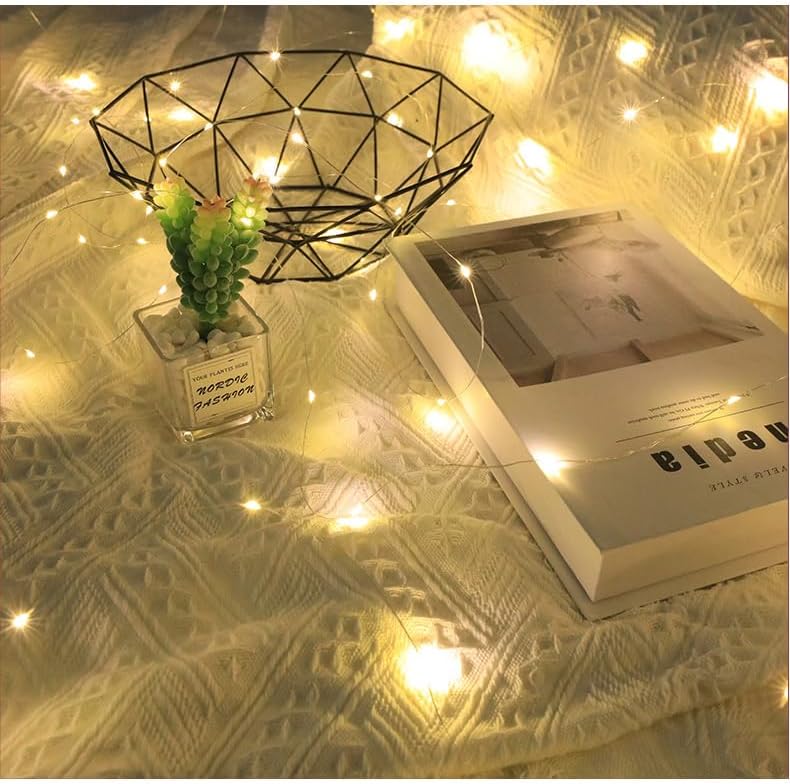 Skiennix LED Fairy Lights - Waterproof Battery Operated String Lights for Indoor/Outdoor Decor | Warm White, 33FT, 100 LEDs