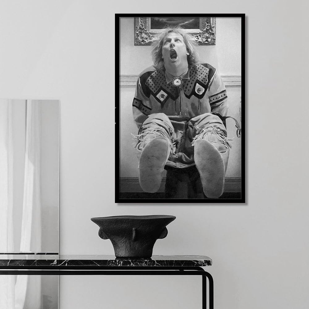 Quarut Black Framed Bathroom Wall Art | Funny Dumb And Dumber Canvas Print - Humorous Decor