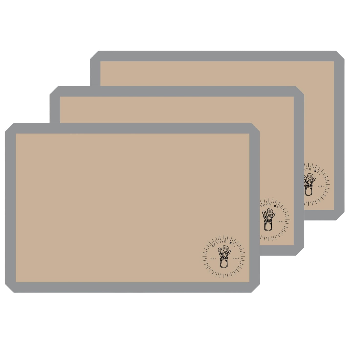 Silicone Baking Mats for 3/4 Size Cookie Sheets for Baking - 3 Pack - Non-Stick, Food Safe Oven Safe Liners for baking sheets - Easy Clean, Mess-Free Baking Sheet Liners, 13.5 x 19.5 Inches