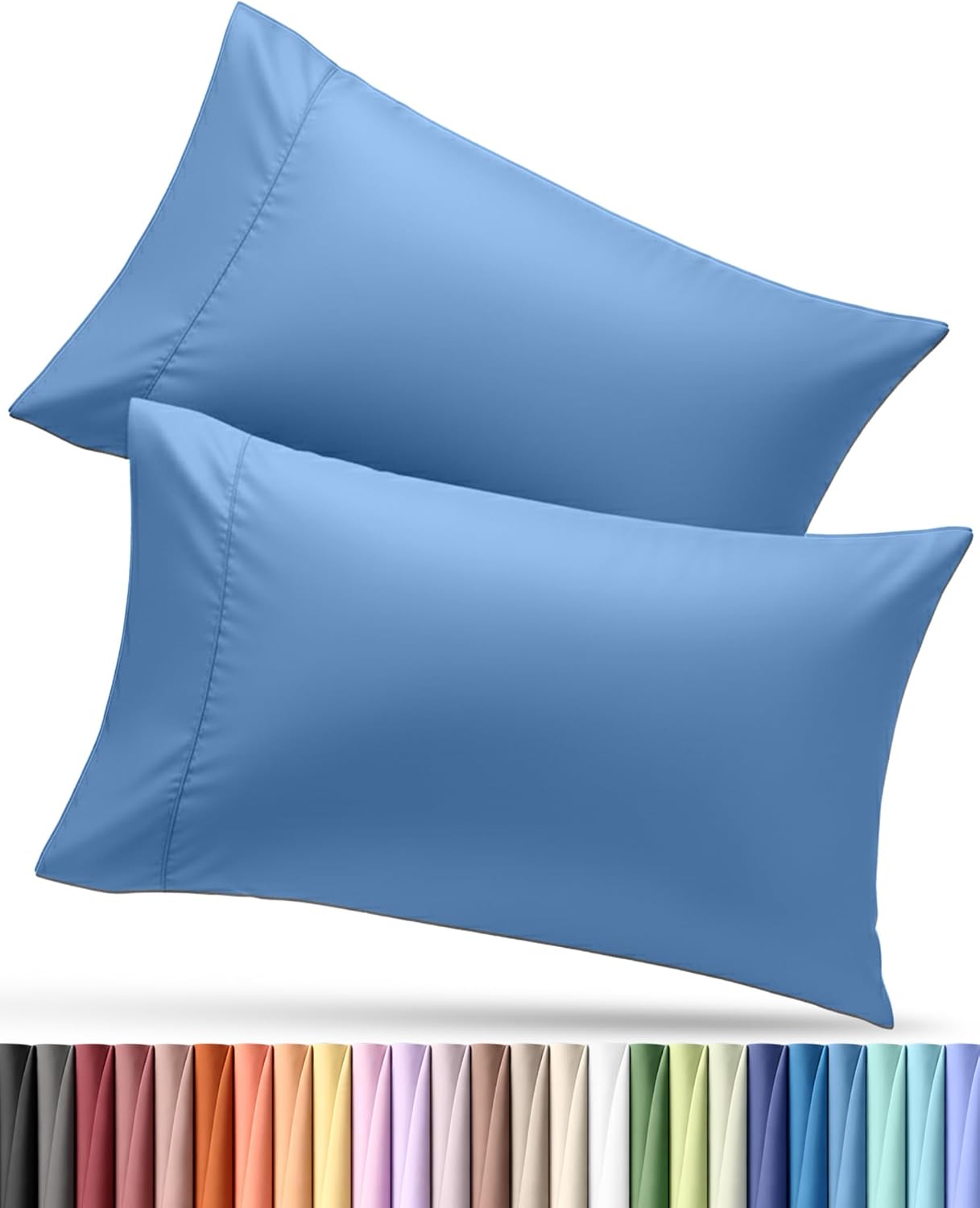Utopia Bedding Pillow Cases | Soft Brushed Microfiber 2-Pack - Oeko-TEX Certified, 20x26 Inches (Dutch Blue)