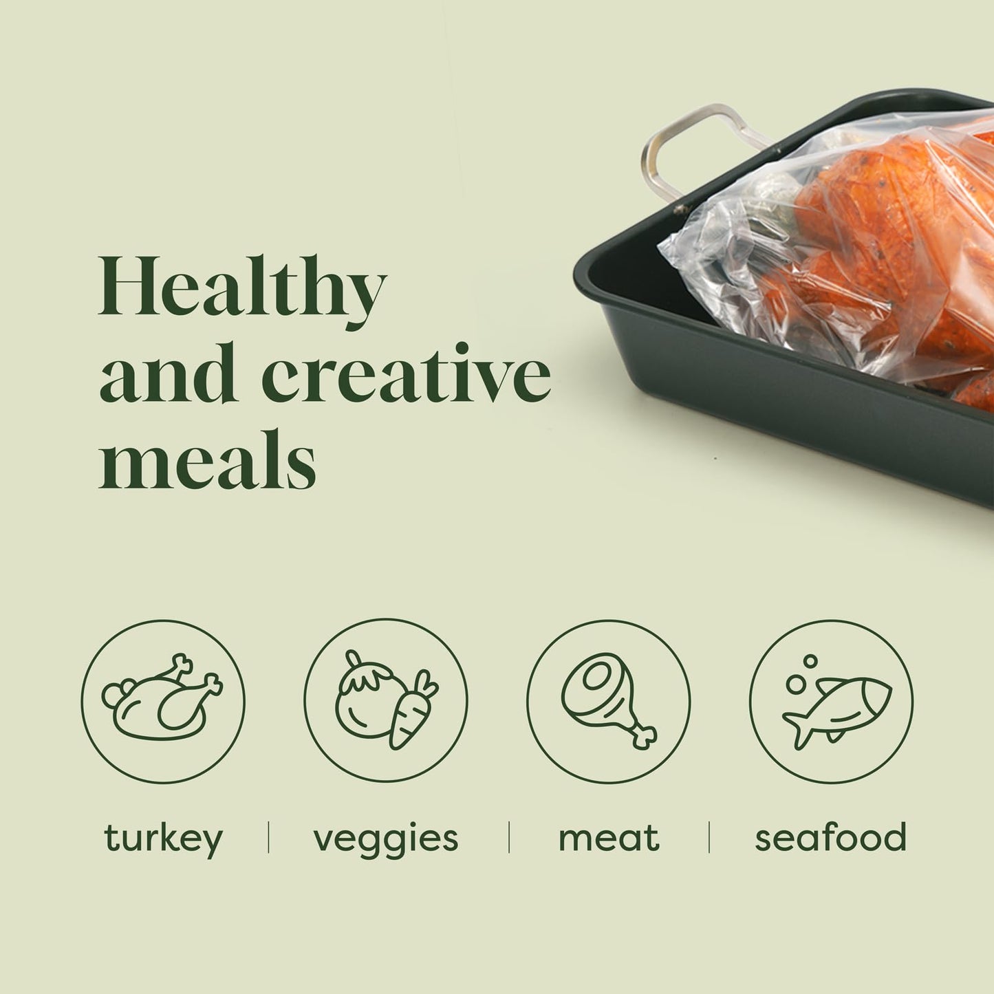 Oasier Multipurpose Turkey Oven Bags, Holds Up to 24 Pounds, 10 Count, Large Turkey Size 19" x 23.5", Oven Cooking Bags for Roasting, Baking, Preserving, Harvest Storage, Odor Proof