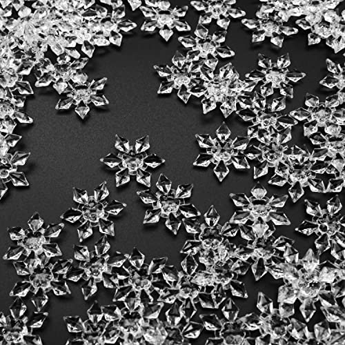 PMLAND Winter Acrylic Clear Snowflake Ornaments and Table Scatter Decoration - 290+ Pieces for Christmas Holiday Party Festival Events Home Decor