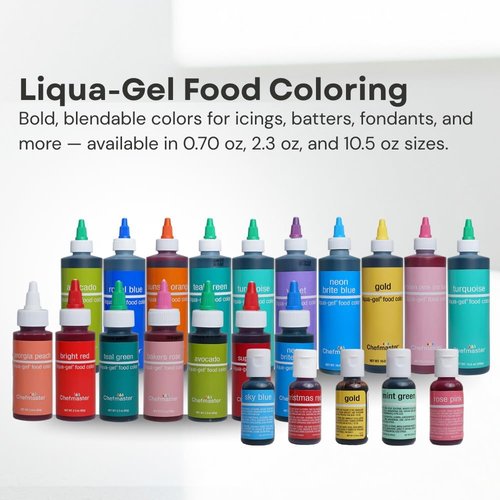 Chefmaster Gold Liqua-Gel® Food Coloring - Vibrant, Professional-Grade Dye for Icing & Fondant | 0.70 oz