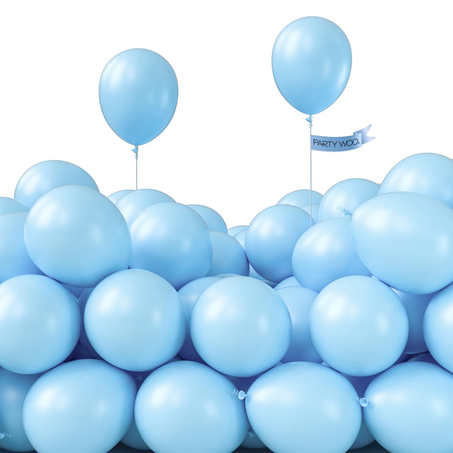 PartyWoo Light Blue Balloons 100pcs 5 Inch Small Mini Baby Pastel Sky Aqua Blue Balloons for Graduation Baby Shower Gender Reveal Weddings Anniversary Birthday Bachelorette Party Decorations Blue-Y4