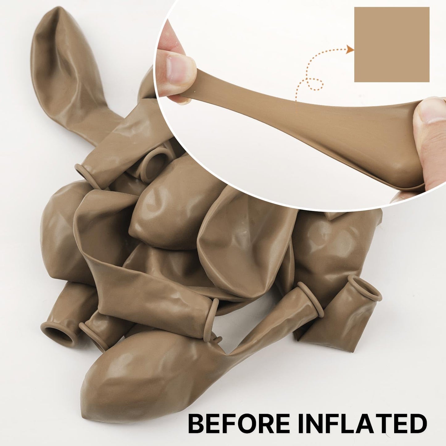 PartyWoo Cream Balloons 50 pcs 12 Inch Beige Ivory Nude Neutral Boho Fall Latex Helium Balloons for Wedding Graduation Birthday Boy Baby Shower Cowgirl Jungle Theme Party Decorations Brown-F56