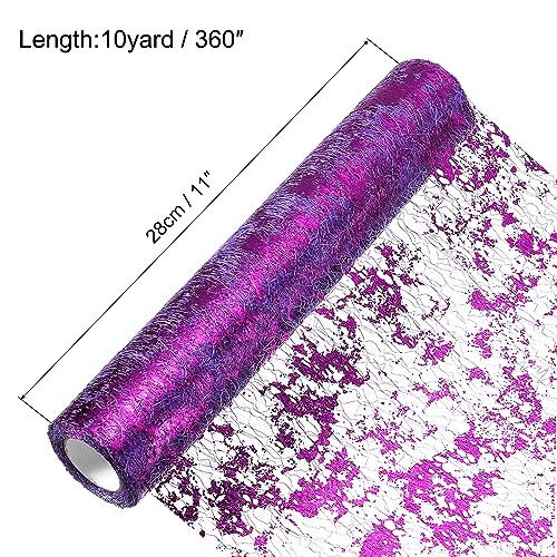 uxcell Deep Purple Metallic Foil Mesh Table Runner 11 x 360 Inch Pack of 2 for Events
