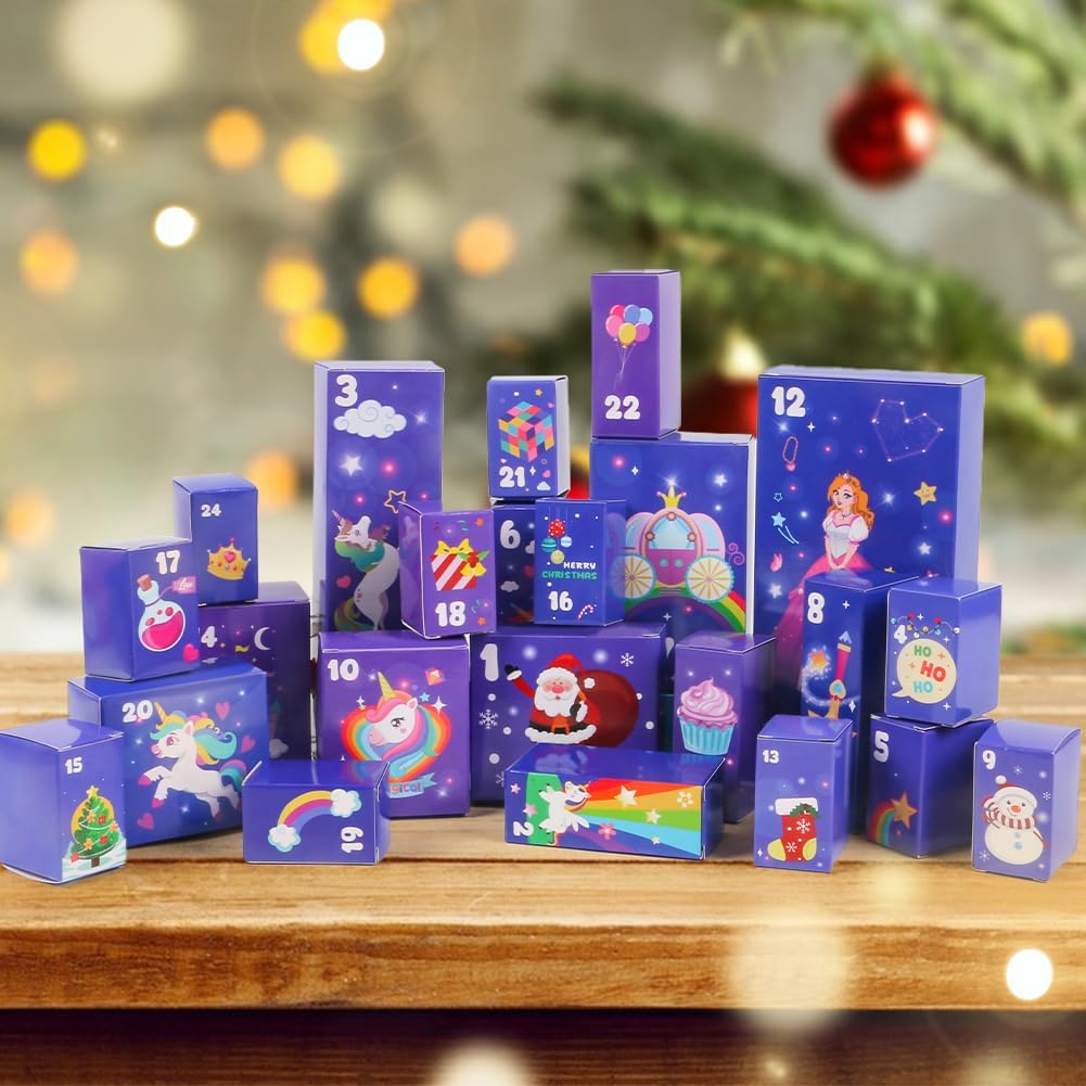 Advent Calendar 2025 | Girls' Unicorn Surprise Gift Box with Hair Accessories & Jewelry