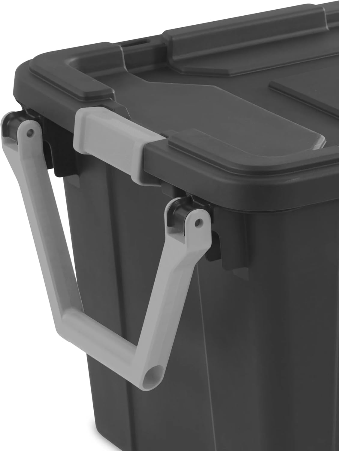 Rugged Industrial Tote by [Brand Name] - 40 Gallon Wheeled Storage Bin with Latch Lid | Dark Gray