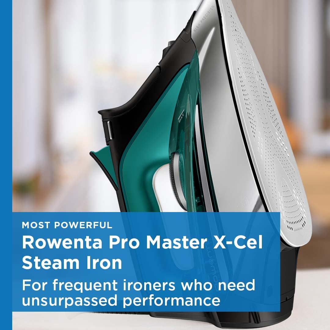 Rowenta Pro Master Steam Iron - Stainless Steel Soleplate, 210 g/min, 400 Microsteam Holes, 1775 Watts