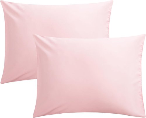 FLXXIE Pillow Cases - Soft Microfiber Standard Size Pillow Covers | Wrinkle & Stain Resistant, 2-Piece Set, 20x26, Blush Pink