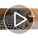 EAVD Vintage Buffalo Plaid Duvet Cover Queen - Black, Red & Green, 3-Piece Set, Reversible