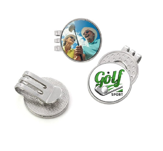 30 Pcs Sublimation Blank Golf Ball Markers Hat Clips with Aluminium Parts for DIY Heat Trasfer Print Golfs Cap Clip Removable Attaches Easily to Golf Caps