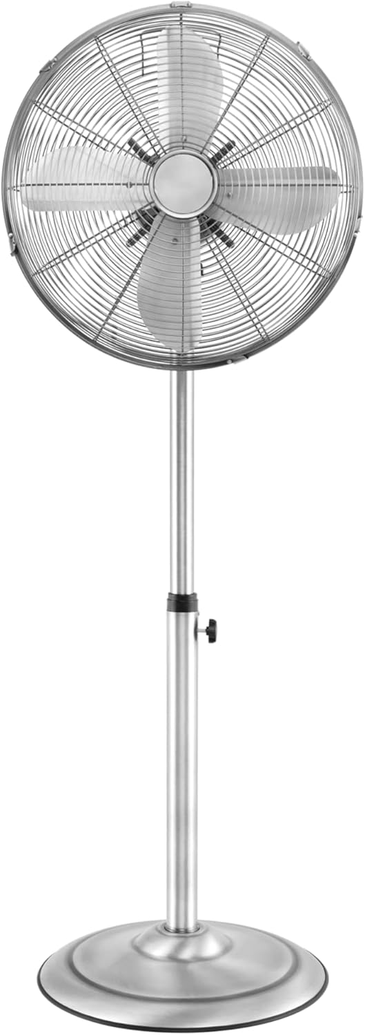 Tangkula 16-Inch Metal Pedestal Fan - Adjustable Height, 3 Speeds & 75° Oscillation for Home & Office
