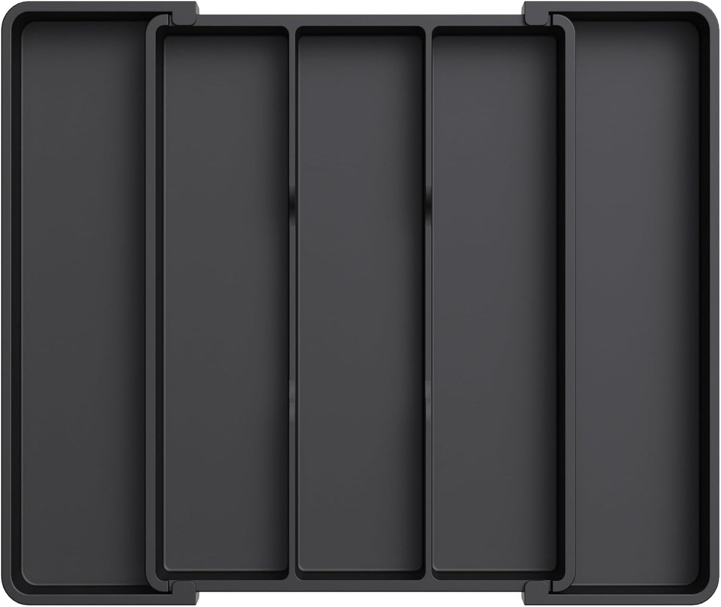 Lifewit Utensil Organizer for Kitchen Drawers, Expandable Cooking Utensil Tray, Adjustable Cutlery Silverware Flatware Holder, Plastic Spatula Tools Storage Divider, 11-18 x 14", Black