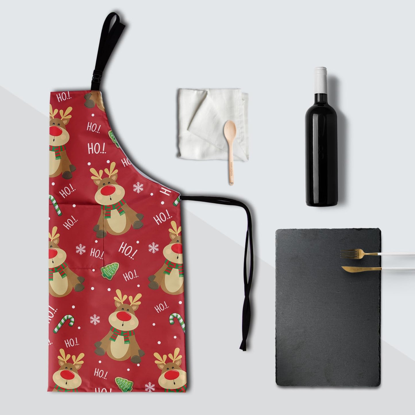 Granbey Chistmas Apron with 2 Pockets Holiday Kitchen Apron Christmas Elk Style Decoration Apron for Christmas Dinner Party Cooking Baking Crafting House Gift for Bakers Mom Dad Wife Husband