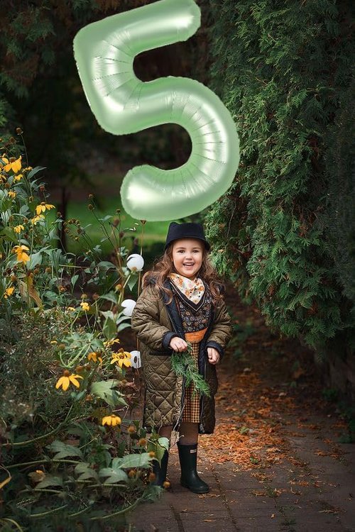 Balloon Numbers | 40 Inch Olive Green Balloons for 5th Birthday & Wedding Decor
